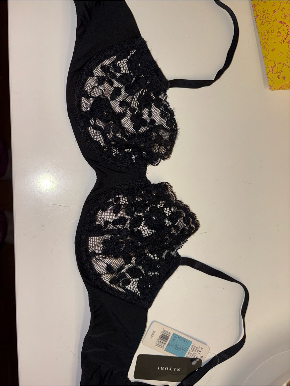 Natori Black Floral Lace Underwire Bra